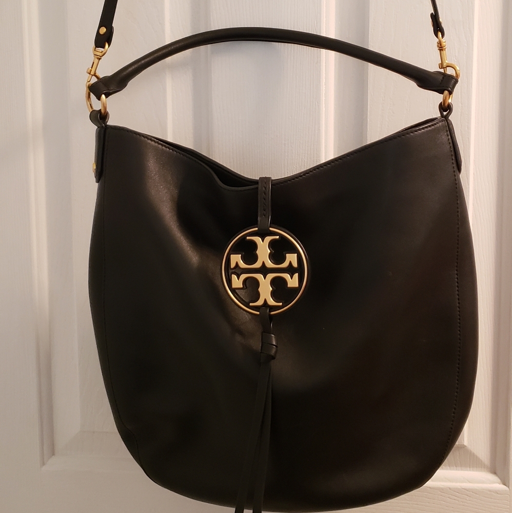 Tory Burch Lg Miller Black Leather Shoulder Bag